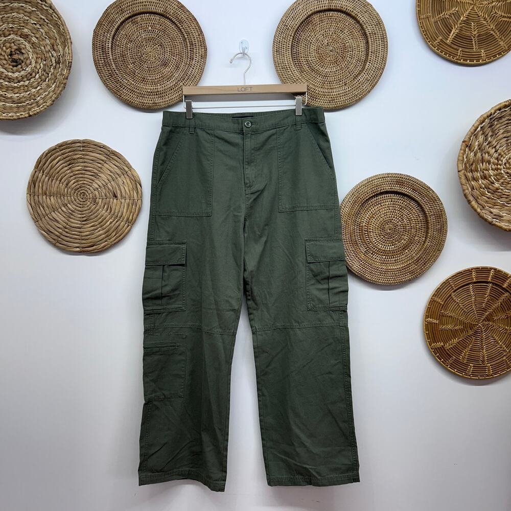 Aero Aeropostale Green Utility Cargo Pants XL Loose Fit Wide Leg Y2K Style